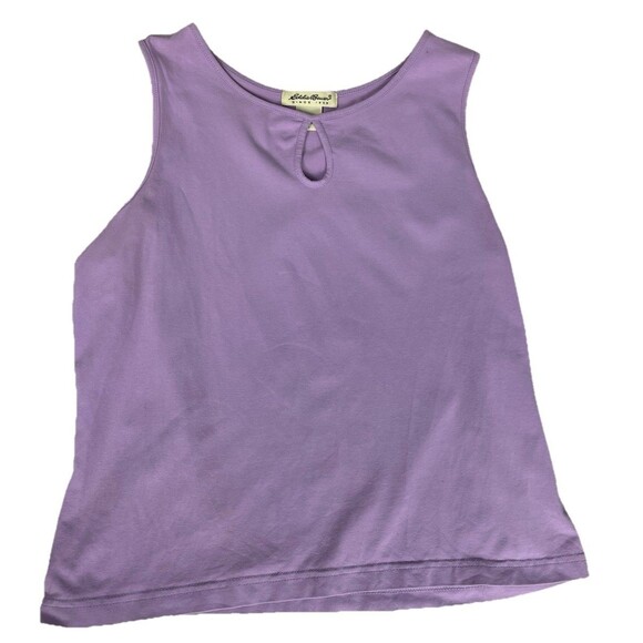 Eddie Bauer Tank Top Sleeveless Keyhole Tee Stretch Lilac Purple Large Outdoors‎ - Picture 1 of 4